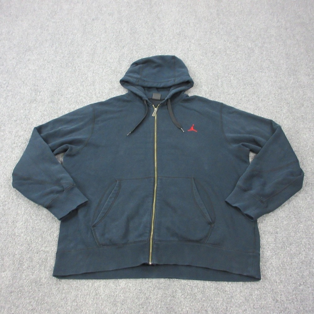Nike Hoodie Mens XL Blue Full Zip Fleece Sweatshirt Jumpman Logo 459686-011